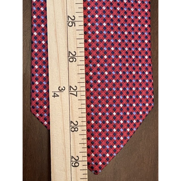 Alexander Julian Colours Hand Made Red Blue Silk Men’s Neck Tie Made In China - Picture 5 of 9